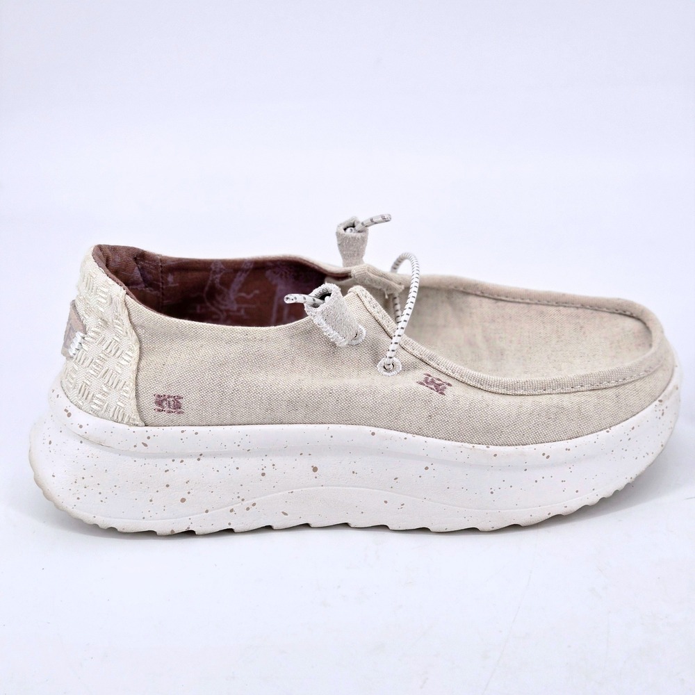HEYDUDE Wendy Peak Chambray Desert Cactus Platform Loafers Shoes Women Size 7